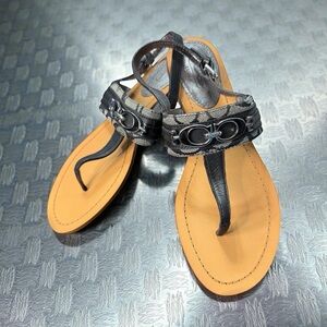 Coach Sammy Thong Sandals Black 8.5 B (A772)